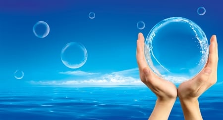 :) - bubble, water, summer, blue, sea, vara, ahnd