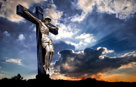 Holy cross - christ, cross, jesus, clouds, religion