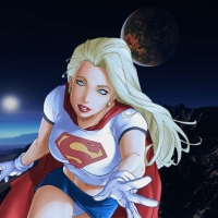 Supergirl Over Mountain Range wallpaper