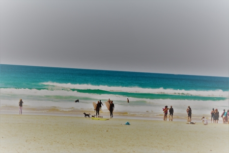 Surfs Up - dog friendly beach, ocean, queensland, photography, keep our oceans clean, blue oceans, keep our beaches clean, lovely, golden sand, relaxing, the spit gold coast australia, surfing, beautiful beaches of the world, holidays, plases to visit while in australia