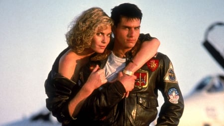 Top Gun (1986) - actor, charlie, man, actress, Kelly McGillis, woman, movie, top gun, couple, Tom Cruise