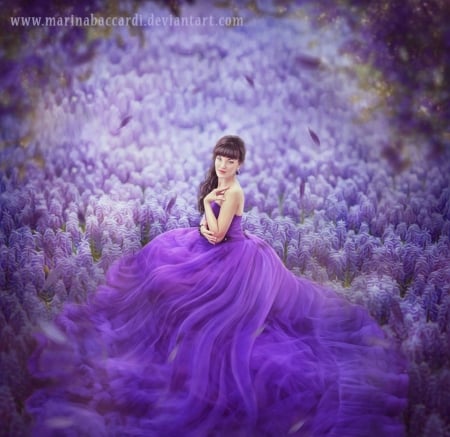 ♥ - fantasy, art, lady, purple