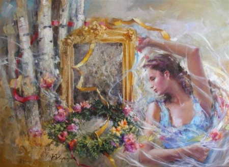 ♥ - abstarct, art, lady, painting