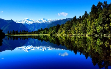 Reflecting Lake - trees, nature, lake, forest, mountains, reflection, sky