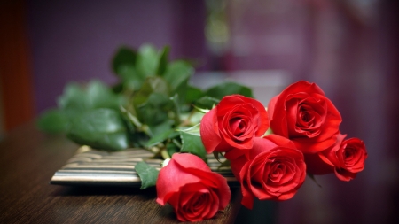 Good Day My Friends - flowers, nature, red, rose, gift, bouquet