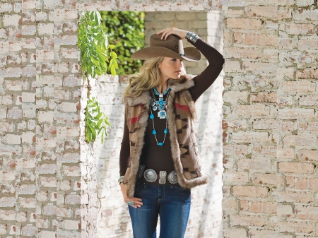 Always Ready . . - women, fun, female, hats, fashion, models, western, cowgirl, style, outdoors, blondes, ranch