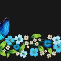 Blue Blossoms Butterfly