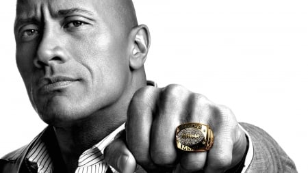 Ballers (TV Series 2015– ) - actor, tv series, man, black, white, hand, bw, ring, face, ballers, Dwayne Johnson