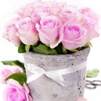 Pink Flowers With Vase