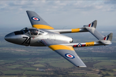 RAF DeHavilland Vampire T11 - aircraft, raf, ww2, military