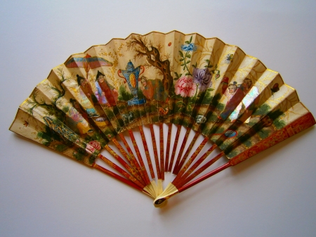 Hand fan - hand fan, fan, orange, photo, art