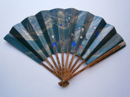 Hand fan - hand fan, fan, photo, blue