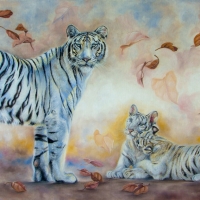 White tiger family
