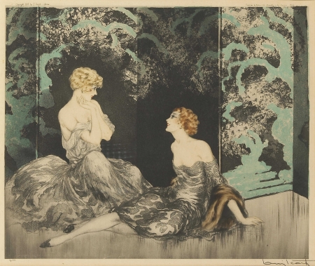 Ladies - woman, lady, art, girl, couple, louis icart