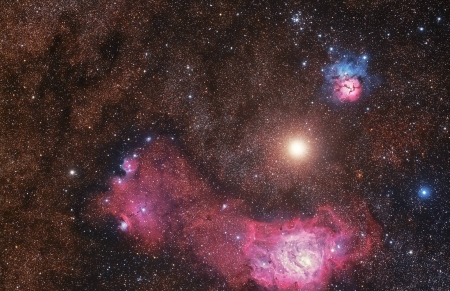 Mars Between Nebulas - space, fun, galaxies, mars, planet, stars, cool, nebula