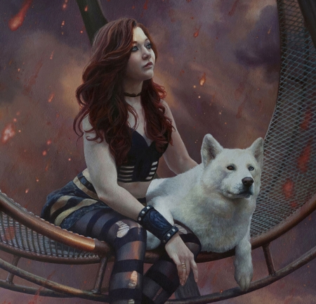 Tabula - white, wolf, girl, luminos, alessandra pisano, fantasy, tabula