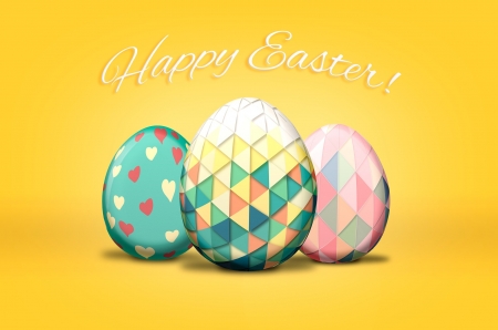 Happy Easter - Happy, Yellow, Colors, Eggs, Easter