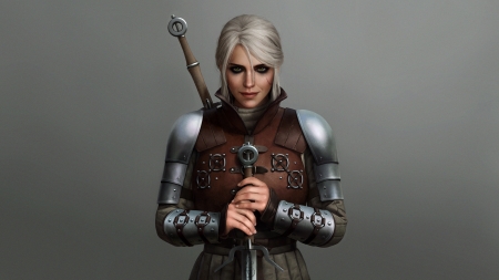 Ciri - astoralexander, ciri, girl, luminos, fantasy, armor, the witcher