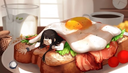 :D - manga, anime, breakfast, food, girl, yuzua