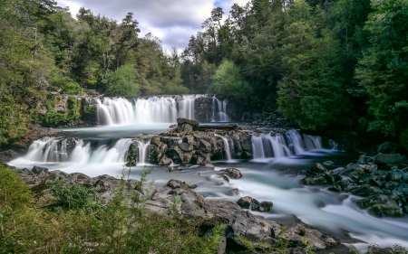 Huilo Huilo Biological Reserve, Chile - trees, nature, waterfall, chile