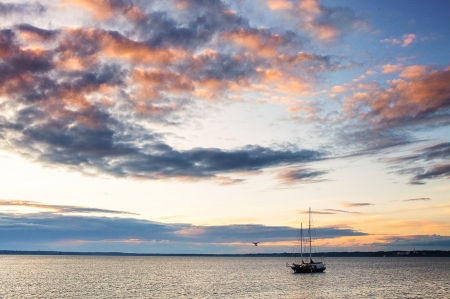 Bellingham Bay - nature, ocean, boats, clouds, bay