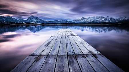 Long Pier Over the Hopfensee Lake,Germany