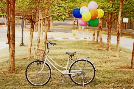 â¤ - tree, balloons, abstract, bike