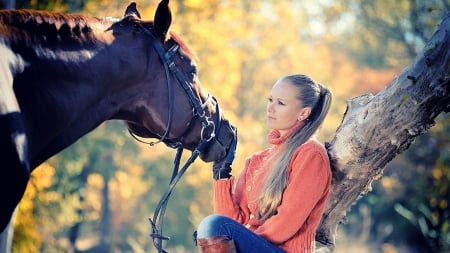 Her Friend . . - style, horse, western, women, models, ranch, outdoors, cowgirl, fun, female, boots, blondes, fashion