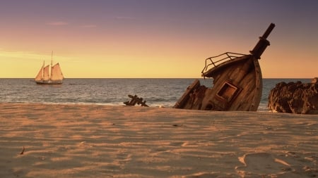 :) - remains, summer, water, boat, beach, ship, sand, sea, vara