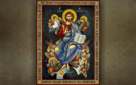 Jesus and Evangelists - icon, Evangelists, Jesus, Christ