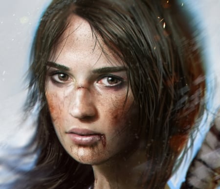 Lara Croft - fantasy, lara croft, girl, face, luminos, alicia vikander, omrikoresh