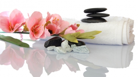 Spa background - Orchids, Towels, Pebbles, Spa