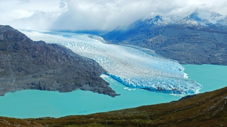 Patagonian Glacier - water, mountains, landscape, clouds