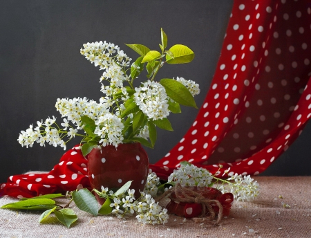 Spring still life - blossoms, flowers, bouquet, still life, vase, spring