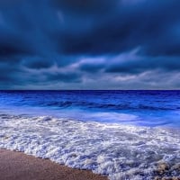 Sea Shore Waves At Night