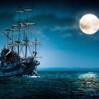 Ghost Ship in the Moonlight