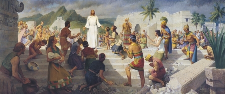 Jesus Christ visits the Americas - pictura, people, painting, jesus christ, america, man, art, john walter scott