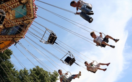 Carousel - carousel, fun, sky, children