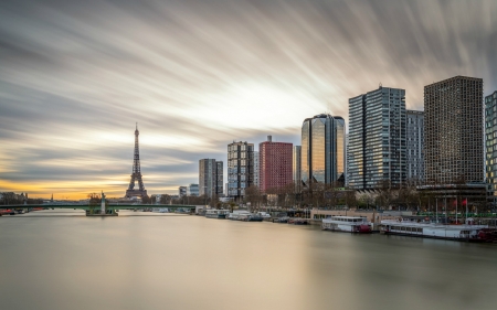 Paris - skyscrapers, paris, eiffel, rivers