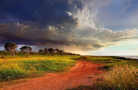 Country Road - nature, cloud, road, country