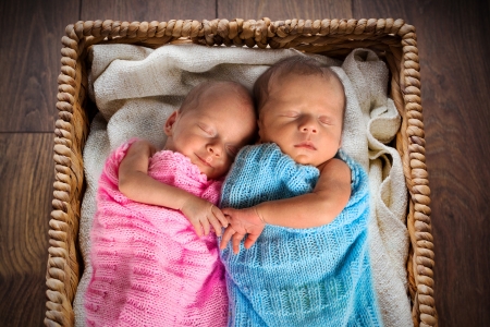 Sleeping babies - sleep, baby, children, couple, pink, blue, copil, cute