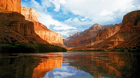 Colorado River - clouds, national park, canyons, mountains, sky