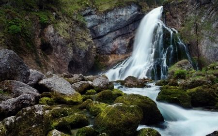 Waterfall - nature, water, forest, waterfall