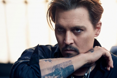 Johnny Depp - tattoo, actor, hand, Johnny Depp, face, man