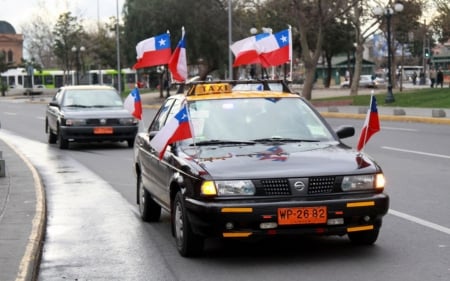 Chile Taxi - taxi, car, flags, chile