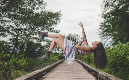 floating - cool, people, model, fun, actress, celebrity