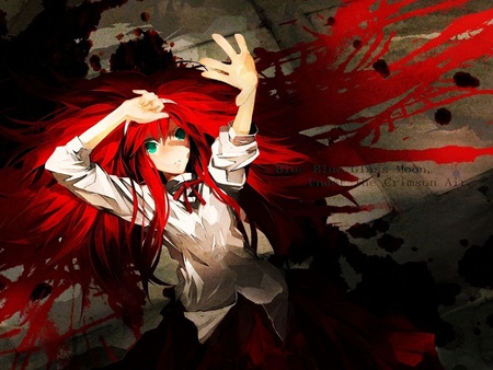 Red hair tsukihime - blood, red hair, anime, tsukihime