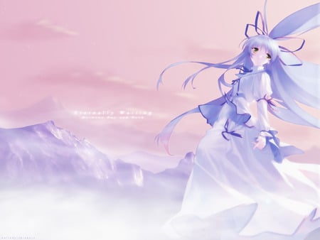 Eternally Waiting - snow, girl, dusk, anime