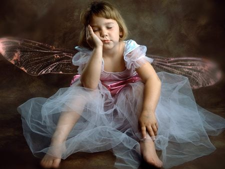 Sweet Dreams - people, girl, nap, wings, fantasy, tired, fairy, dreaming, little