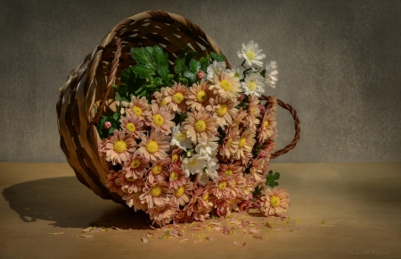 â™¥ - abstract, roses, soft, basket, flowers